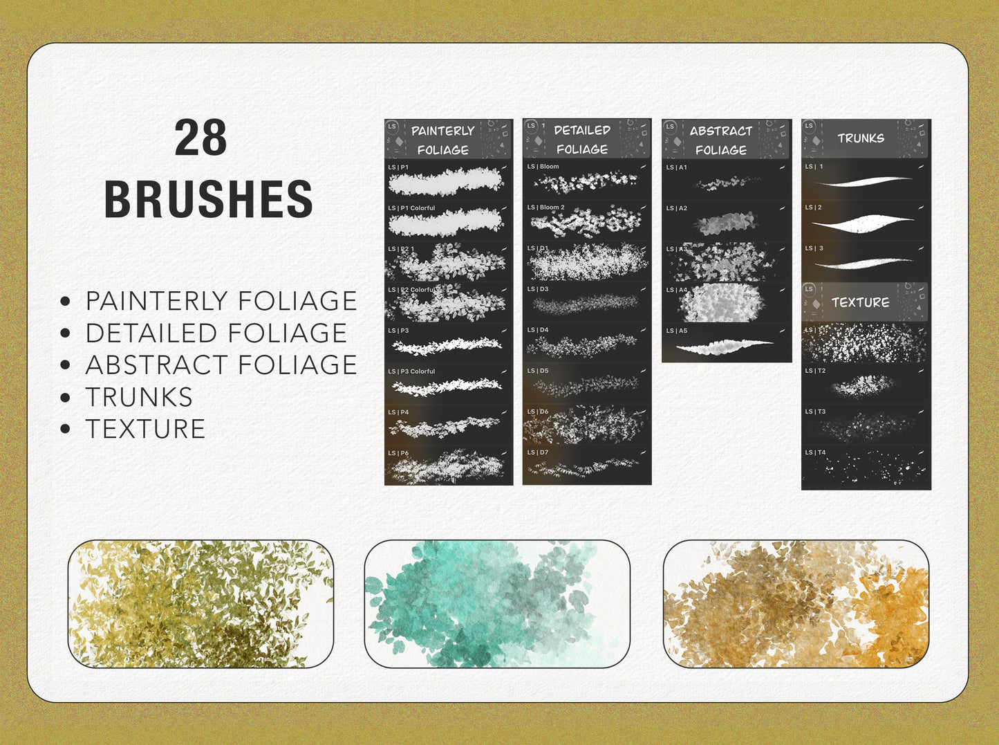Watercolor Leaf Brushes