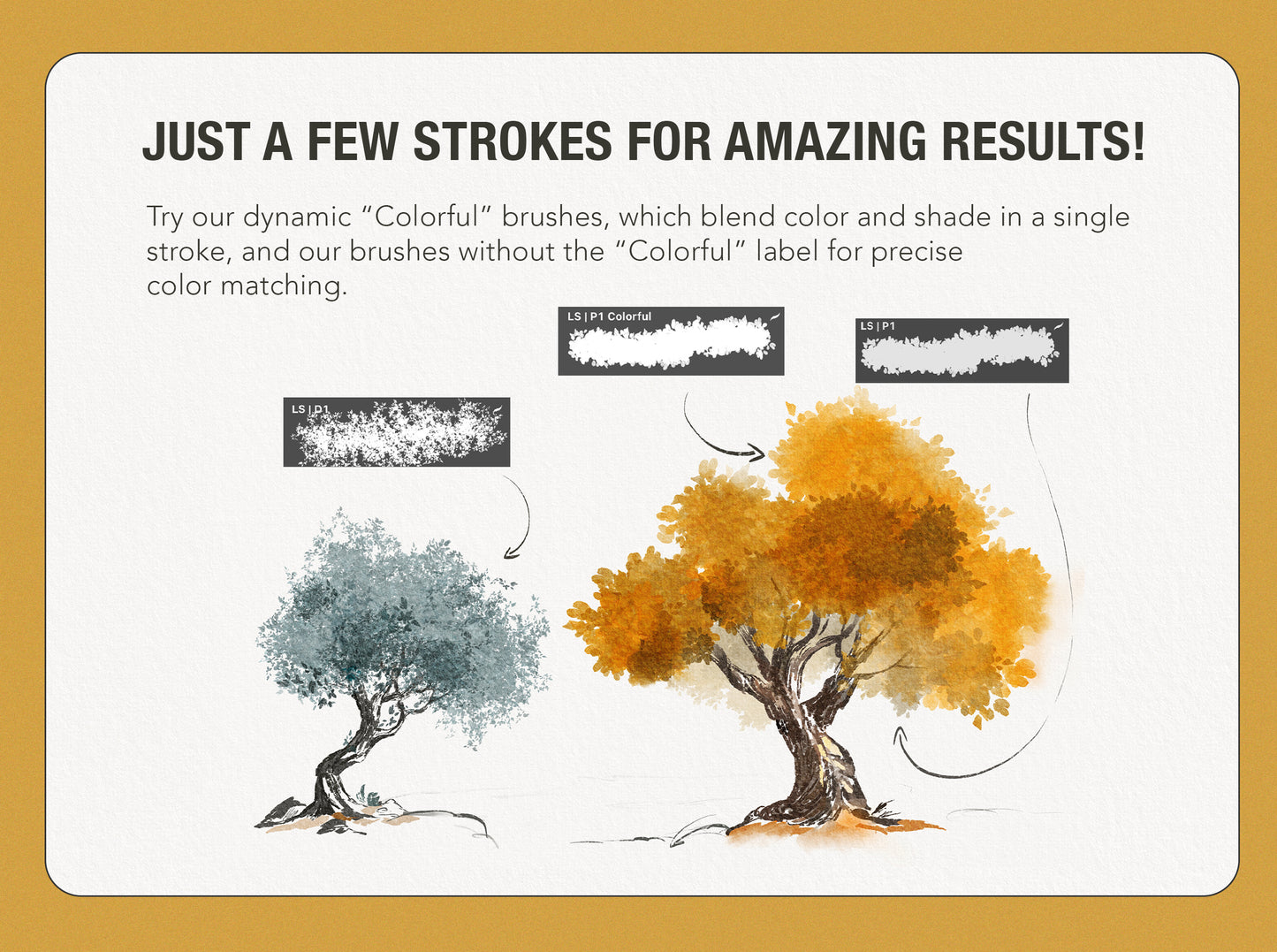 watercolor tree in Procreate with Lisima brushes