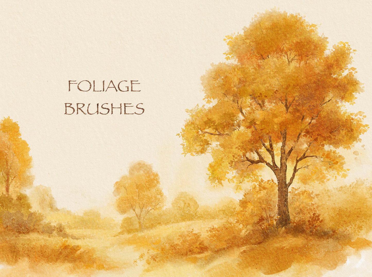 watercolor autumn tree