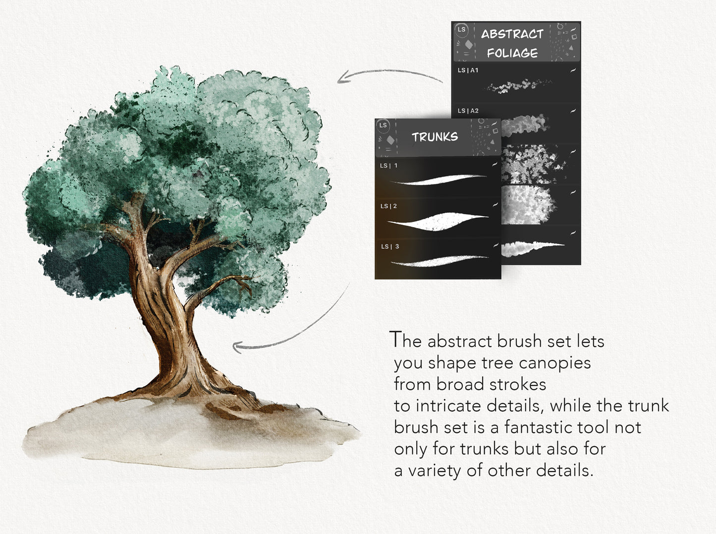 oak tree illustration in procreat