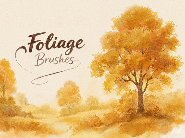 Watercolor Leaf Brushes